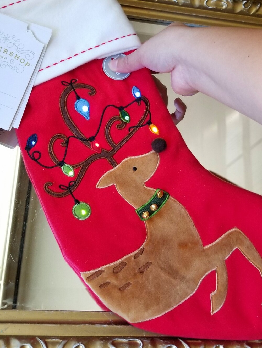 ❗Wondershop Light-up Reindeer Holiday Stocking Rare❗